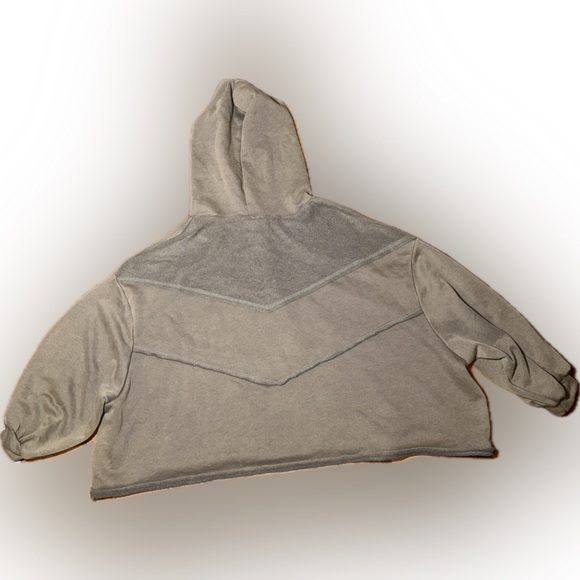 POL Anthropologie Oversized Baggy Gray Olive Textured Casual Hoodie Sweatshirt S - Picture 8 of 11